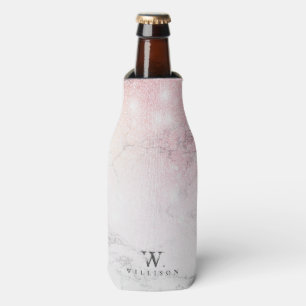 Personalised Marble rose Glitter luxury Bottle Cooler