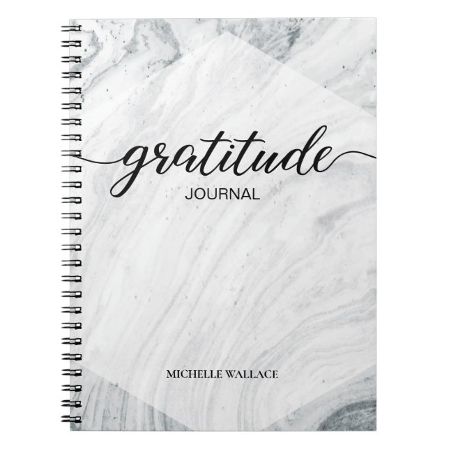 Personalised Marble Script Gratitude Journal (Front)