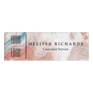 Personalised Marble Small Name Badge