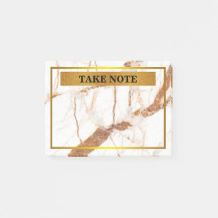 Personalised Marble Take Note with gold border
