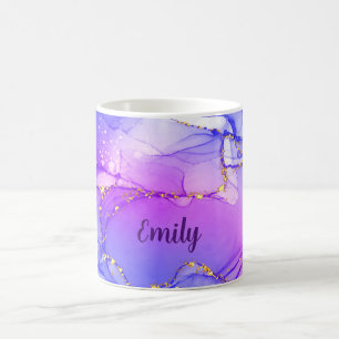 Personalised marble watercolor mixed pattern coffee mug
