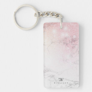 Personalised Marble with glitter details Key Ring