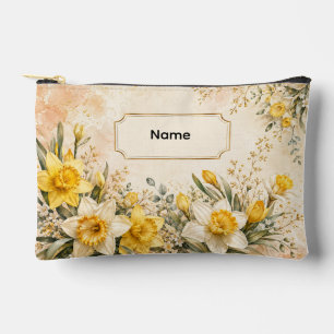 Personalised March Birth Flower Daffodil Accessory Pouch