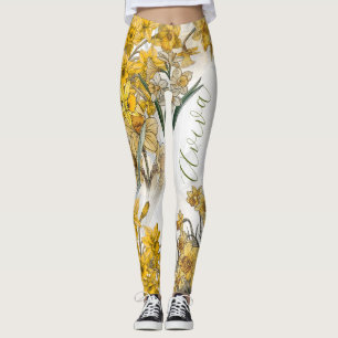 Personalised March Birth Flower Daffodil Leggings