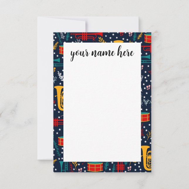 Personalised Marching Band Notecards (Front)