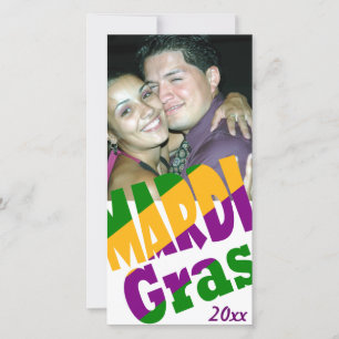 Personalised Mardi Gras 20xx Party Photo Card