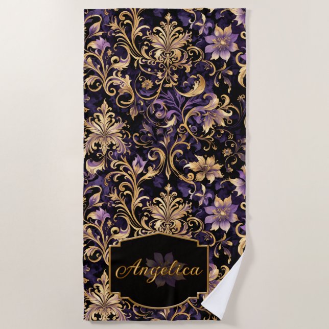 Personalised Mardi Gras  Beach Towel (Front)
