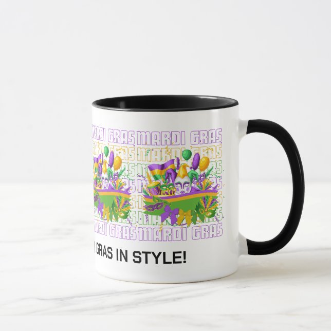 Personalised MARDI GRAS Masquerade Banner Mug (Right)