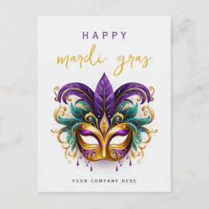 Personalised Mardi Gras Masquerade Business Postcard