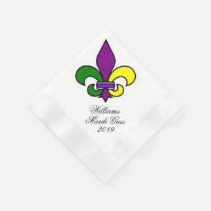 Personalised Mardi Gras Napkin
