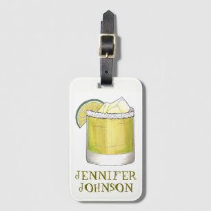 Personalised Margarita Cocktail Foodie Mixed Drink Luggage Tag