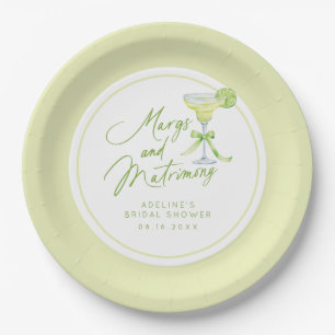 Personalised Margs And Matrimony Bridal Shower Paper Plate