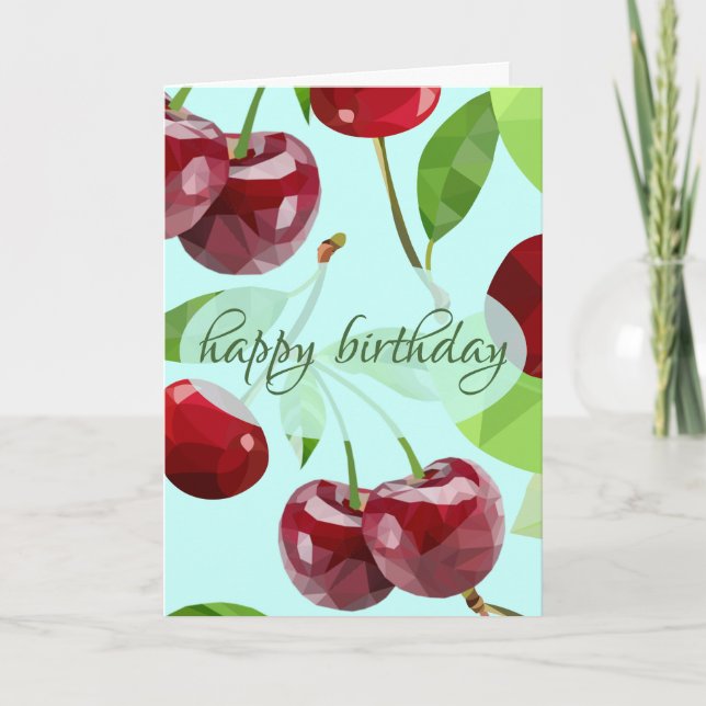 Personalised Marian Cherry Birthday Card (Front)