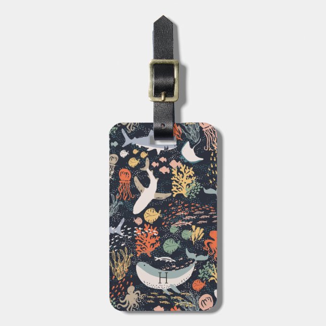 Personalised | Marine Life Luggage Tag (Front Vertical)