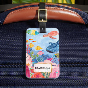 Personalised Marine Life Luggage Tag