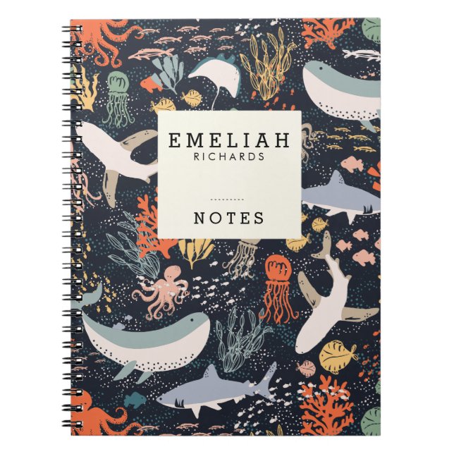 Personalised | Marine Life Notebook (Front)