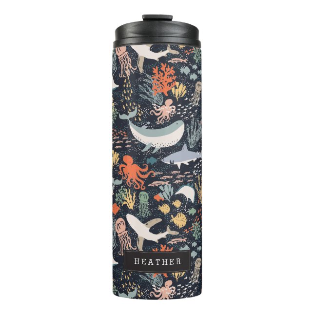 Personalised | Marine Life Thermal Tumbler (Front)