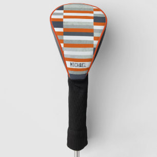 Personalised Maritime Design - Orange, Blue Grey Golf Head Cover