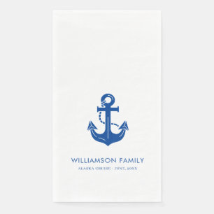 Personalised Maritime Family Cruise Year Set Napkin