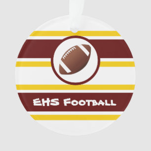Personalised Maroon and Gold Football Ornament
