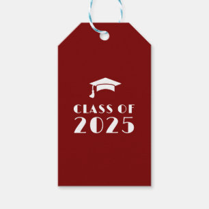 Personalised Maroon and White Graduation Gift Tags