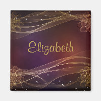 Personalised Maroon Design with Wispy Gold Accents