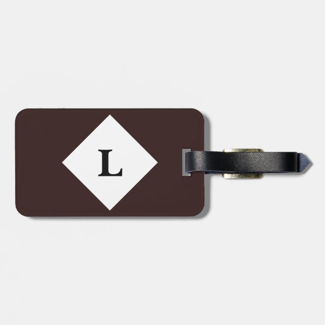Personalised Maroon Wine Solid Colour Luggage Tag (Back Horizontal)