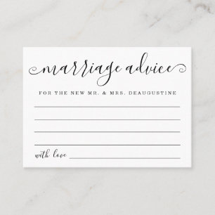 Personalised Marriage Advice Cards - Simple