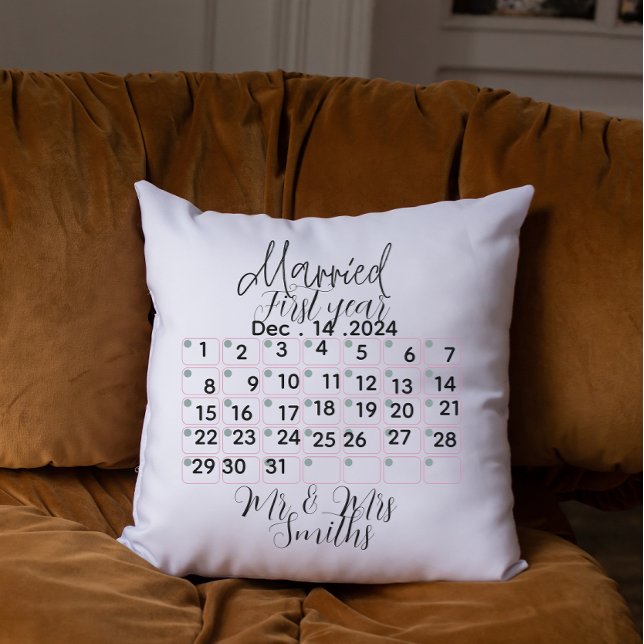 Personalised Married Calendar Date  Cushion (Creator Uploaded)