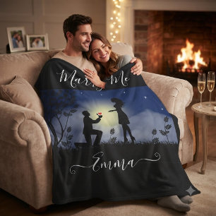 Personalised Marry Me Marriage Proposal Fleece Blanket