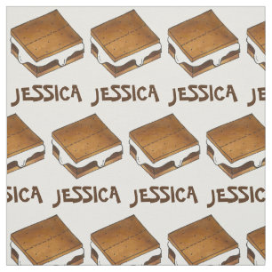 Personalised Marshmallow Camp Fire S'mores Smores Fabric