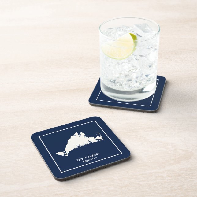 Personalised Martha's Vineyard Silhouette Coaster (Right Side)