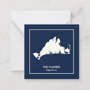 Personalised Martha's Vineyard Silhouette Notecard