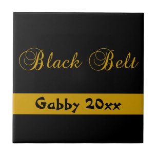 Personalised Martial Arts Black Belt Tile