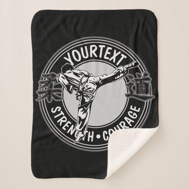 Personalised Martial Arts JUDO Japan Combat Sport  Sherpa Blanket (Front)