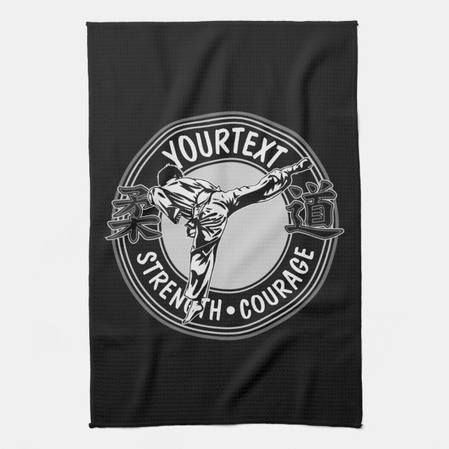 Personalised Martial Arts JUDO Japan Combat Sport Tea Towel (Vertical)
