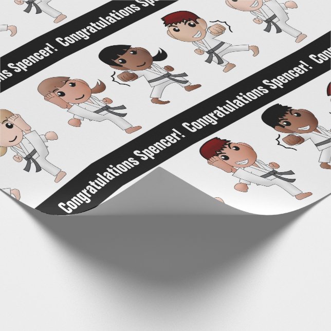 Personalised Martial Arts Multi-Occasion Wrapping Paper (Corner)