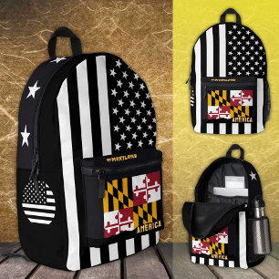 Personalised Maryland Flag bag, American Flag Printed Backpack