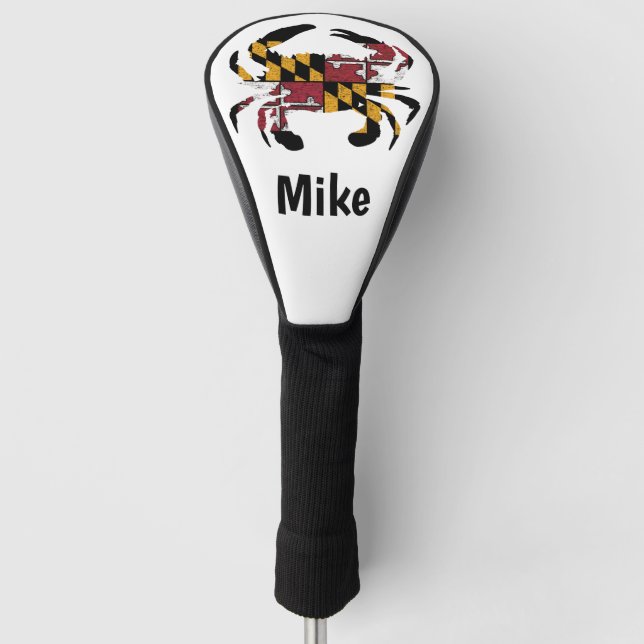 Personalised Maryland Flag Blue Crab  Golf Head Cover (Front)