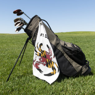 Personalised Maryland Flag Blue Crab Golf Towel