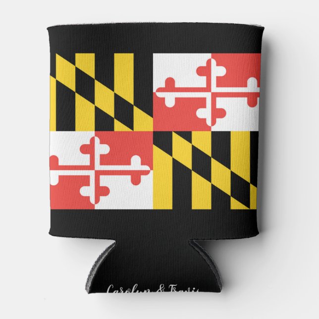 Personalised Maryland Flag Can Cooler (Front)
