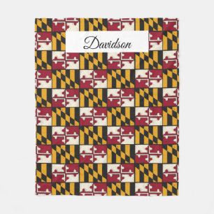 Personalised Maryland Flag Fleece Blanket