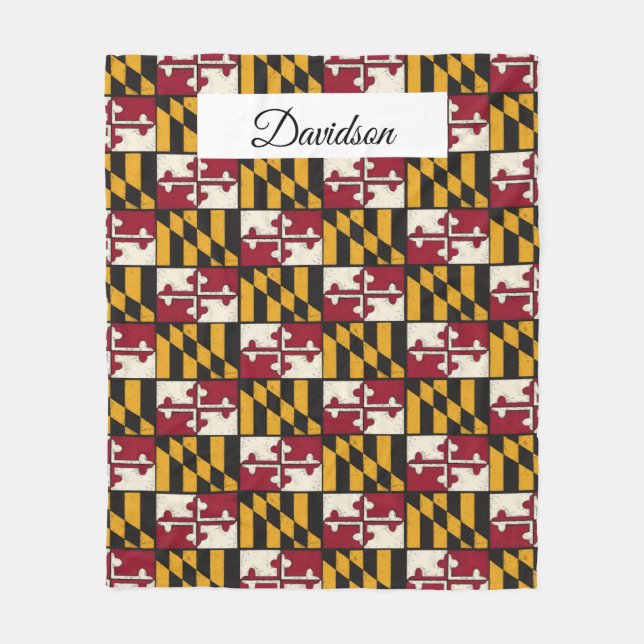 Personalised Maryland Flag Fleece Blanket (Front)