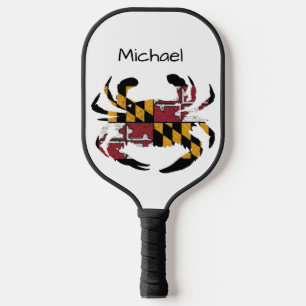 Personalised Maryland State Flag / Blue Crab Pickleball Paddle