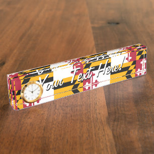 Personalised Maryland State Flag Design Nameplate