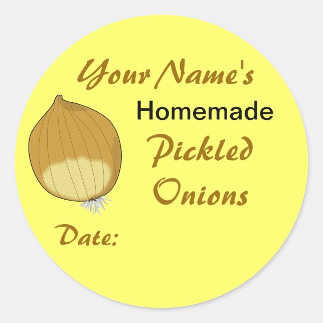 Personalised Mason Jar Lid Labels Pickled Onions (Front)