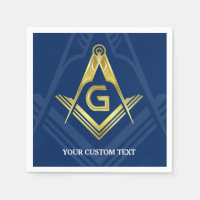 Personalised Masonic Napkins | Navy Blue Gold