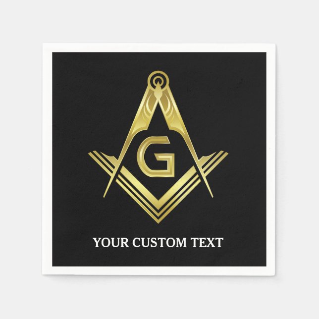Personalised Masonic Napkins & Party Decorations (Front)
