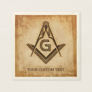 Personalised Masonic Napkins   Rustic Parchment