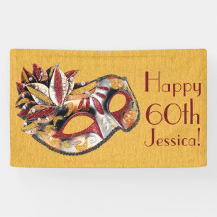 Personalised Masquerade Mask Birthday Banner
